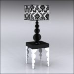 2x2x30-Bubble-Table-W-Lamp-WhiteBlack