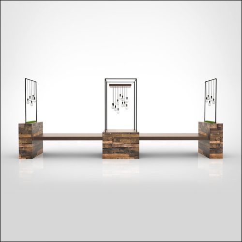 Urbanite-Traverse-Communal-Double-ESPRESSO-Table-W-SQ-Iron-Cage-W-2-Thin-Peds-W-Lights-001