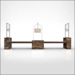 WEB-ORNATE-Cage-Urbanite-ESPRESSO-Harmony-Traverse-Communal-Double-Table-W-2-Thin-Peds-W-Lights-001