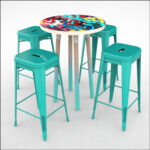 PEGGY-HI-Cocktail-Table-W-GRAFFITI-AMOUREUX-BLEU-TOP-001F